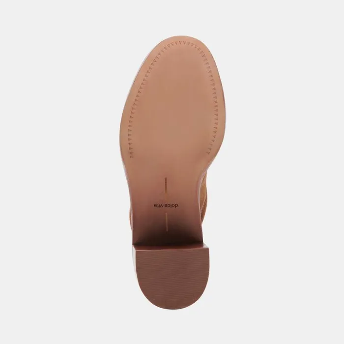 Dolce Vita Castel Heels Chestnut Suede Women Mules and Clogs