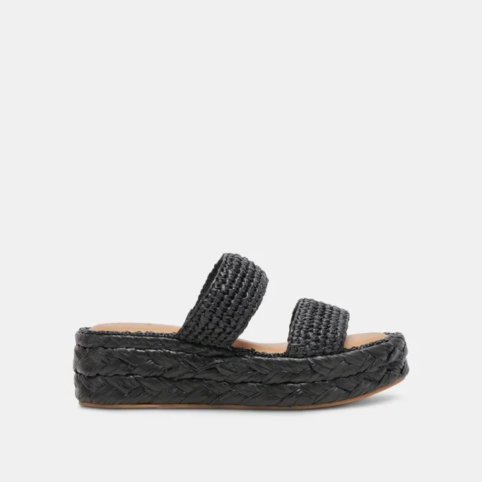 Dolce Vita Corla Sandals Onyx Raffia Women Sandals