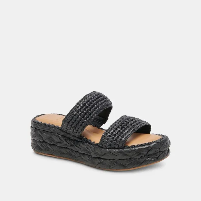 Dolce Vita Corla Sandals Onyx Raffia Women Sandals