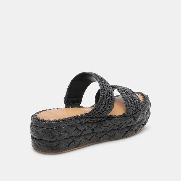 Dolce Vita Corla Sandals Onyx Raffia Women Sandals