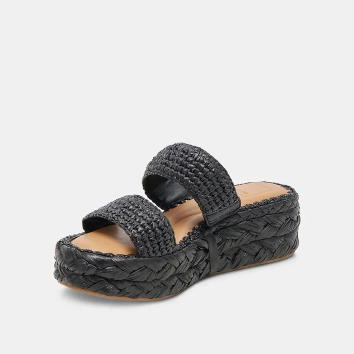 Dolce Vita Corla Sandals Onyx Raffia Women Sandals