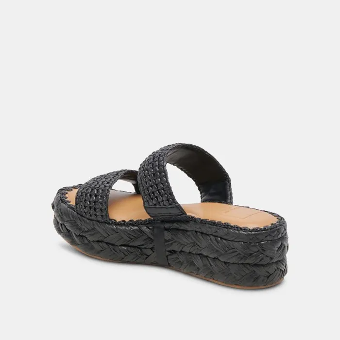 Dolce Vita Corla Sandals Onyx Raffia Women Sandals