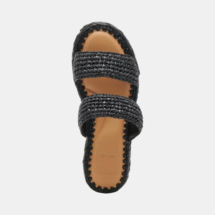 Dolce Vita Corla Sandals Onyx Raffia Women Sandals