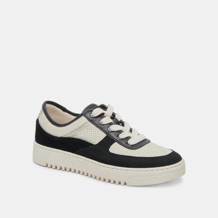 Dolce Vita Cyril Sneakers Black White Leather Women Sneakers