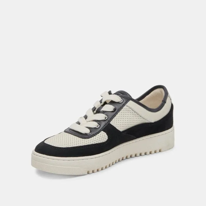 Dolce Vita Cyril Sneakers Black White Leather Women Sneakers