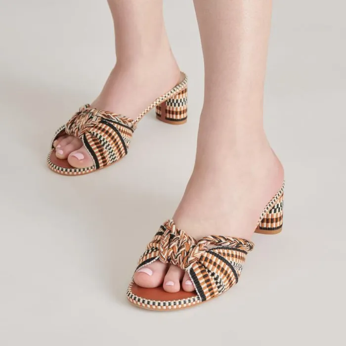 Dolce Vita Dallie Heels Tan Multi Woven Women Heels