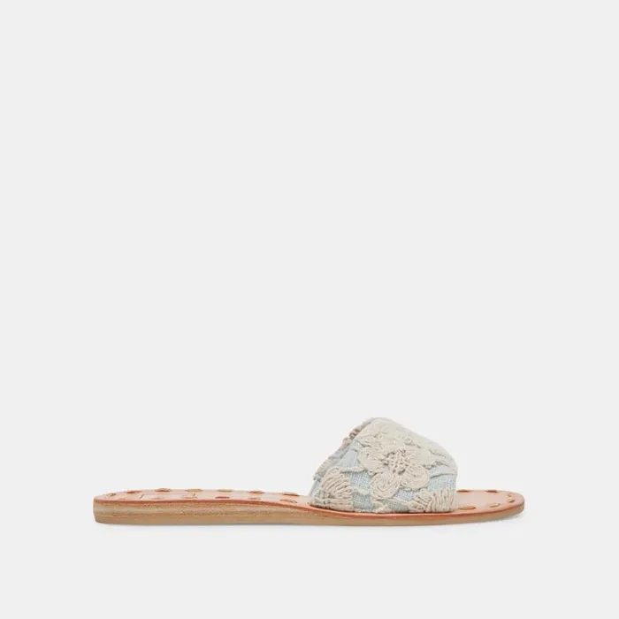 Dolce Vita Dalon Sandals Cream Blue Lace Women Sandals