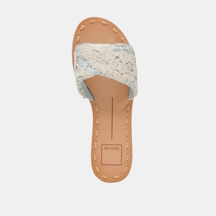 Dolce Vita Dalon Sandals Cream Blue Lace Women Sandals