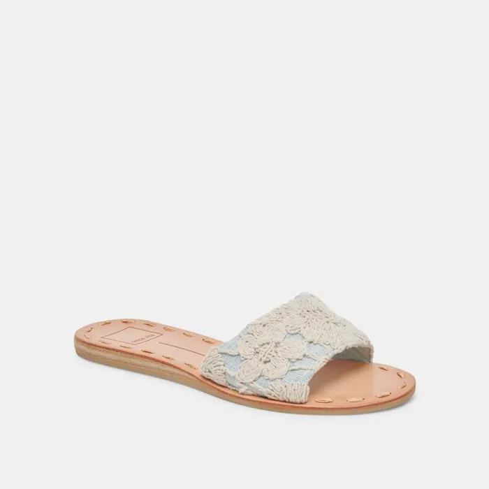 Dolce Vita Dalon Sandals Cream Blue Lace Women Sandals