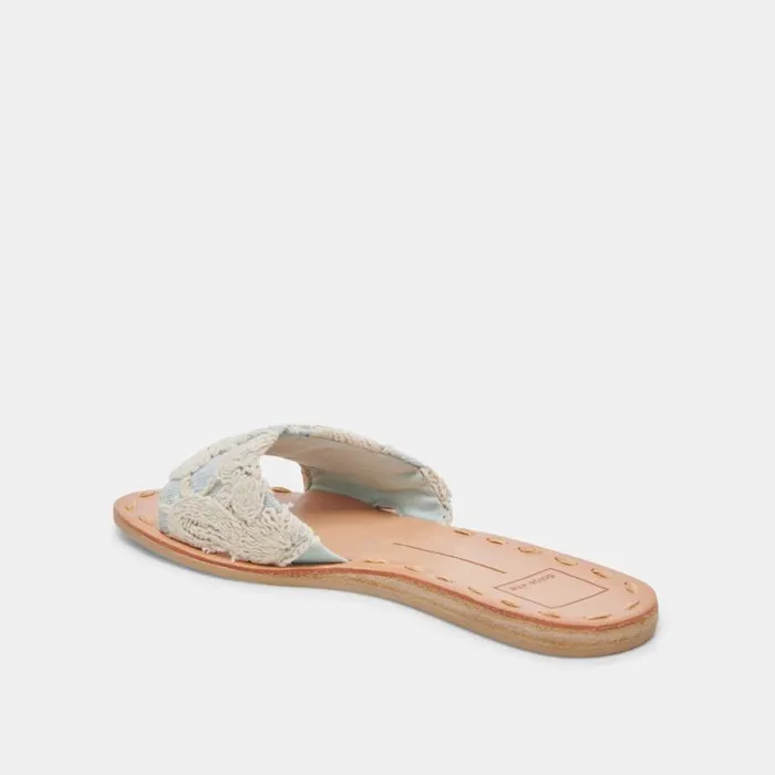 Dolce Vita Dalon Sandals Cream Blue Lace Women Sandals