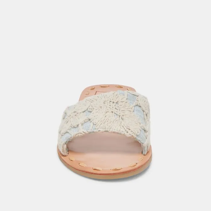 Dolce Vita Dalon Sandals Cream Blue Lace Women Sandals