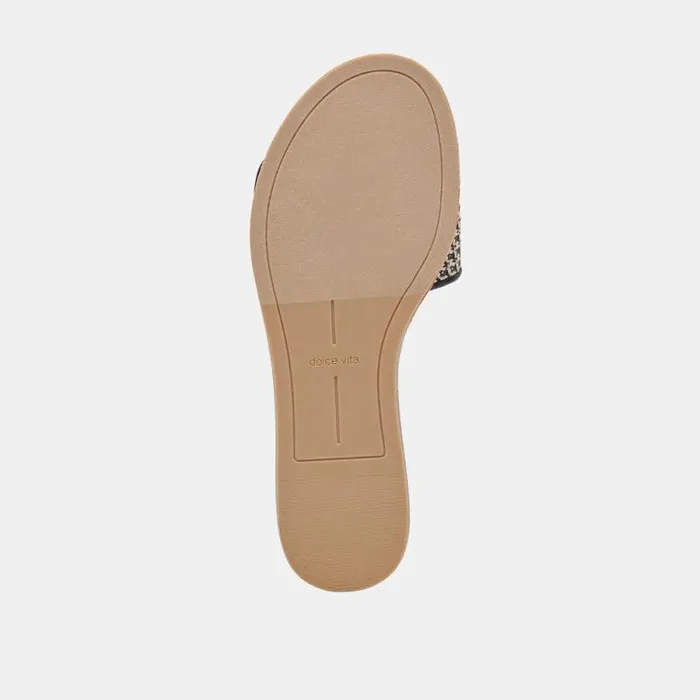 Dolce Vita Dasa Wide Sandals Black Natural Raffia Women Sandals