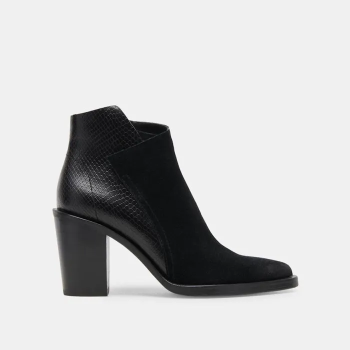 Dolce Vita Deena Booties Black Multi Suede Women Boots and Booties