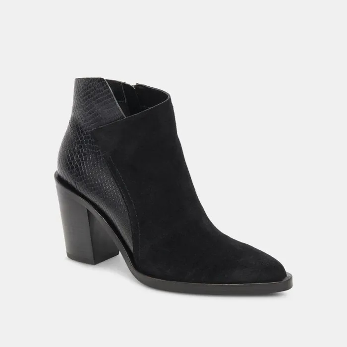 Dolce Vita Deena Booties Black Multi Suede Women Boots and Booties