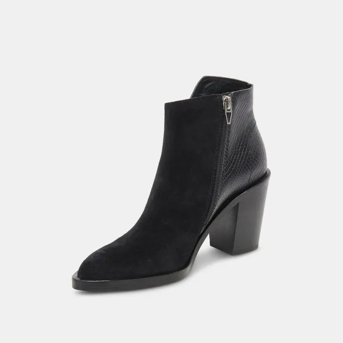 Dolce Vita Deena Booties Black Multi Suede Women Boots and Booties