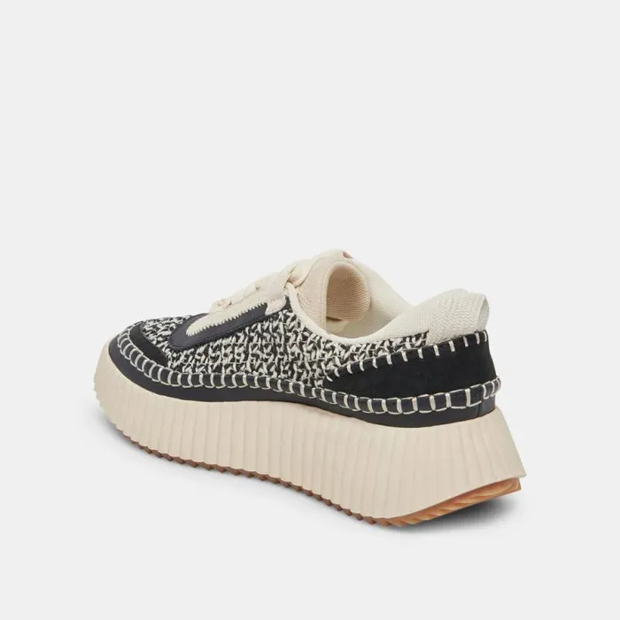 Dolce Vita Dolen Sneakers White Black Woven Women Sneakers