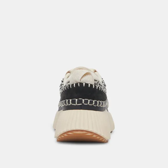 Dolce Vita Dolen Sneakers White Black Woven Women Sneakers