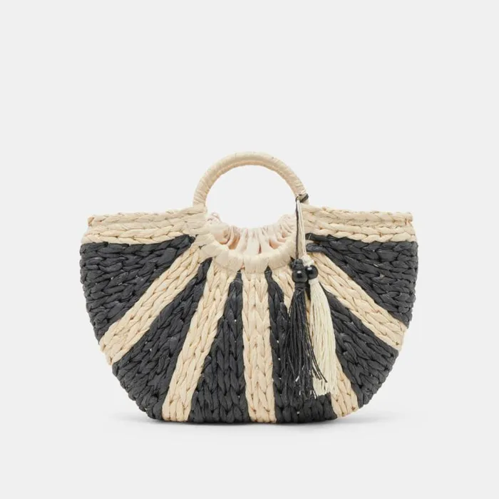 Dolce Vita Estelle Handbag Black Raffia Women Handbags