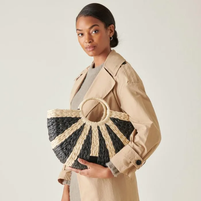 Dolce Vita Estelle Handbag Black Raffia Women Handbags