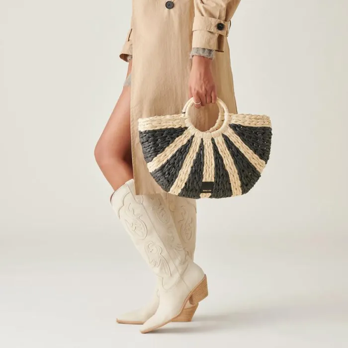 Dolce Vita Estelle Handbag Black Raffia Women Handbags
