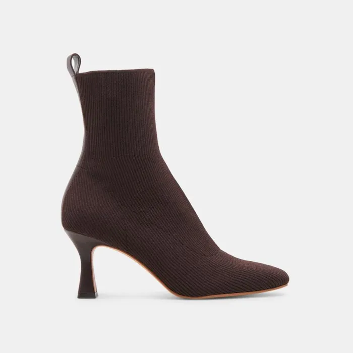 Dolce Vita Glamor Knit Boots Dk Brown Knit Women Boots and Booties