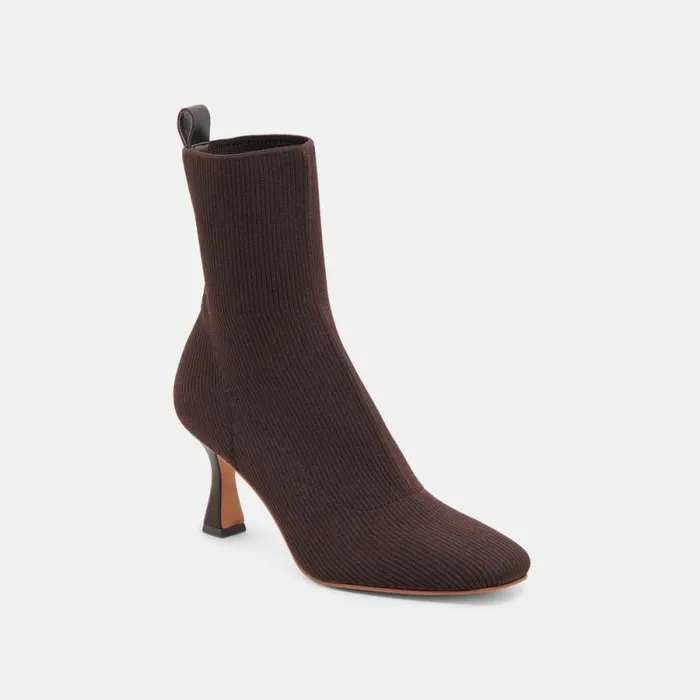 Dolce Vita Glamor Knit Boots Dk Brown Knit Women Boots and Booties