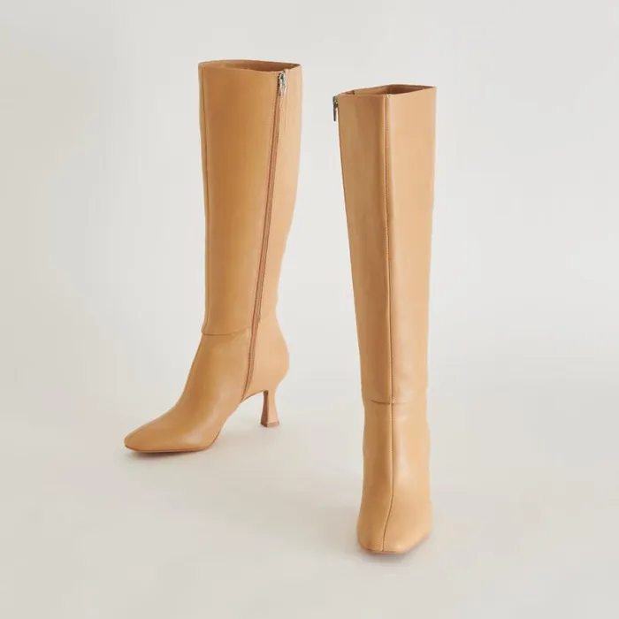 Dolce Vita Gyra Boots Tan Leather Women Boots and Booties