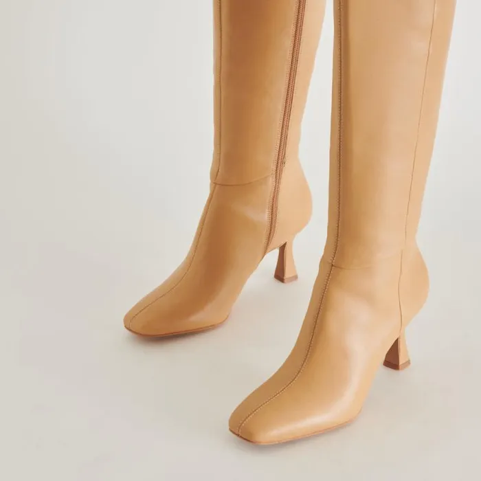 Dolce Vita Gyra Boots Tan Leather Women Boots and Booties