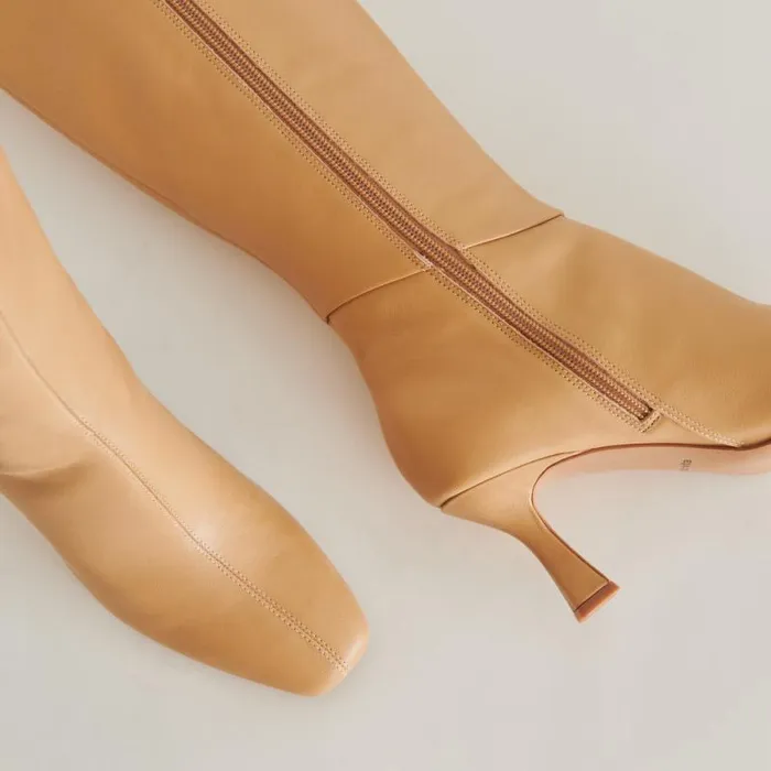 Dolce Vita Gyra Boots Tan Leather Women Boots and Booties