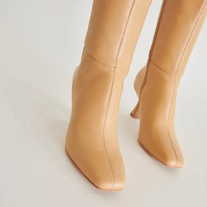 Dolce Vita Gyra Boots Tan Leather Women Boots and Booties