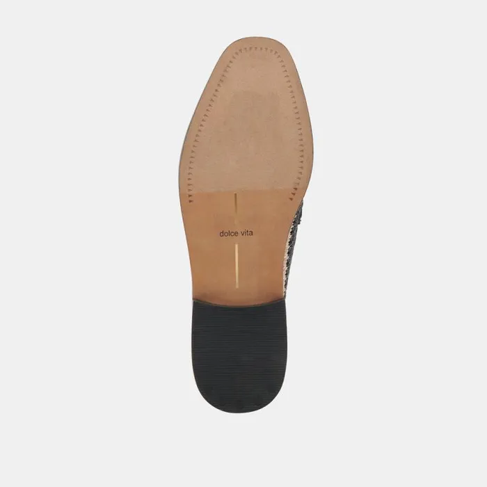 Dolce Vita Halley Flats Black Multi Raffia Women Flats and Loafers