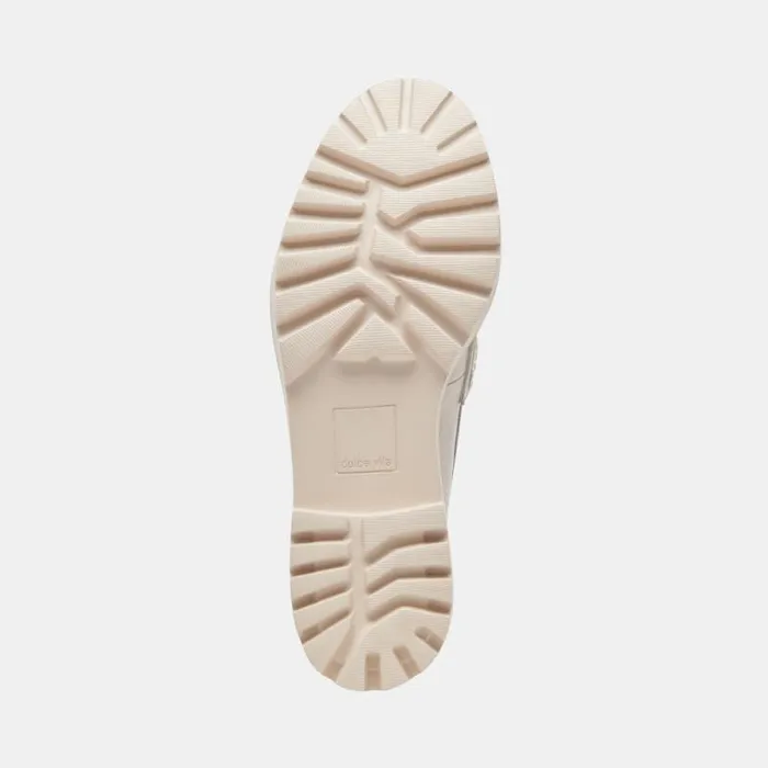 Dolce Vita Harlen Loafers Ivory Crinkle Patent Women Wedges