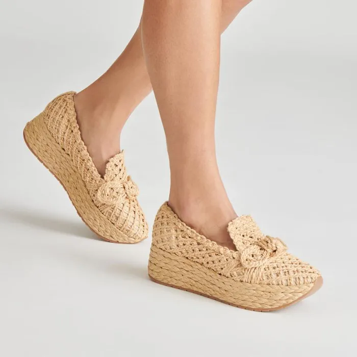 Dolce Vita Jaka Sneakers Lt Natural Raffia Women Flats and Loafers