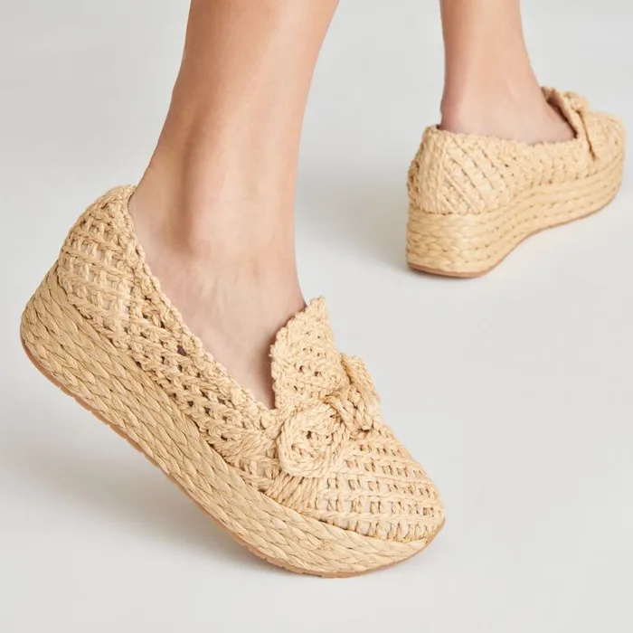 Dolce Vita Jaka Sneakers Lt Natural Raffia Women Flats and Loafers