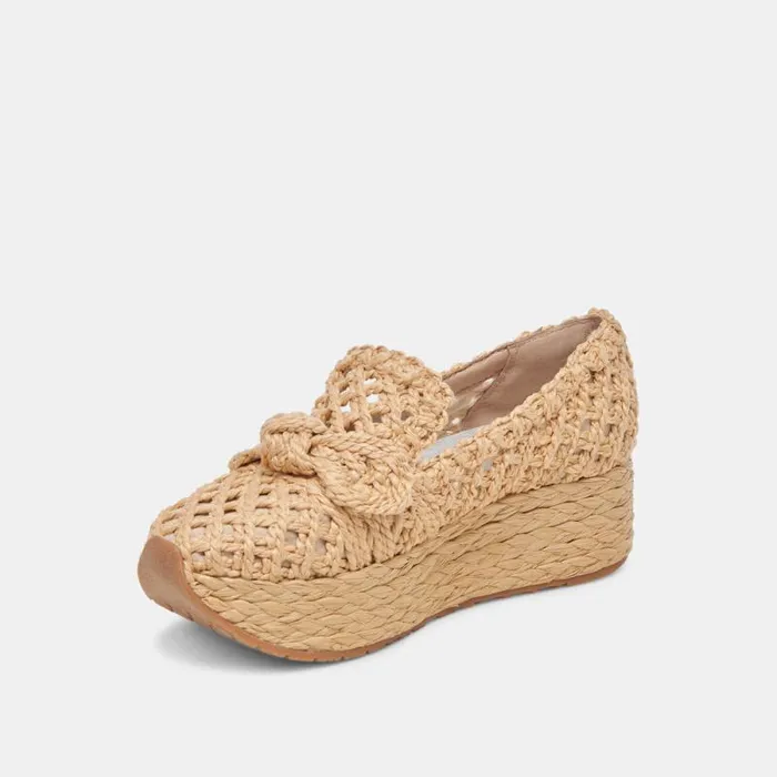 Dolce Vita Jaka Sneakers Lt Natural Raffia Women Flats and Loafers