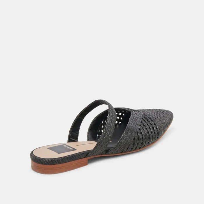 Dolce Vita Kaline Flats Onyx Raffia Women Flats and Loafers