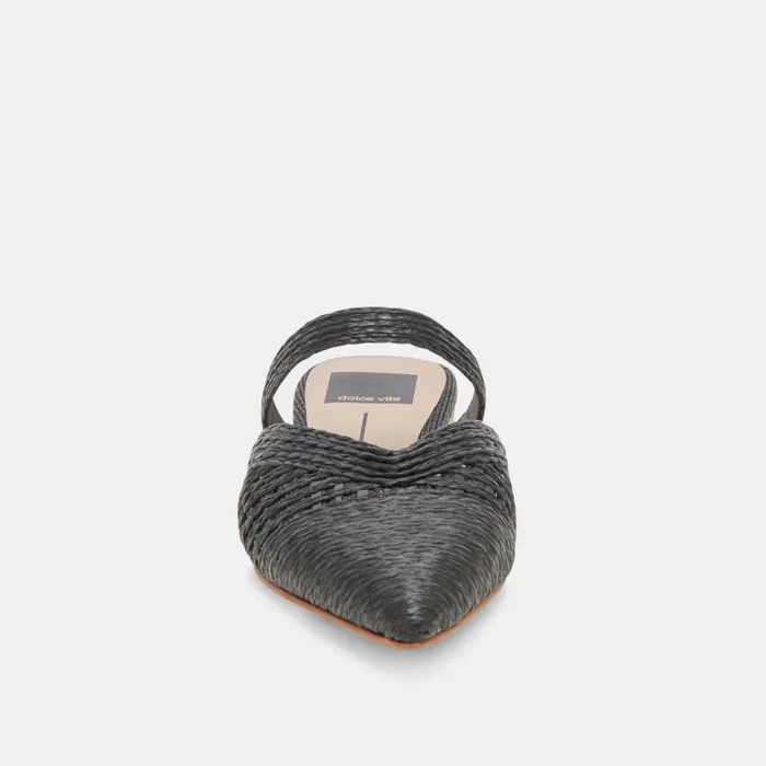 Dolce Vita Kaline Flats Onyx Raffia Women Flats and Loafers