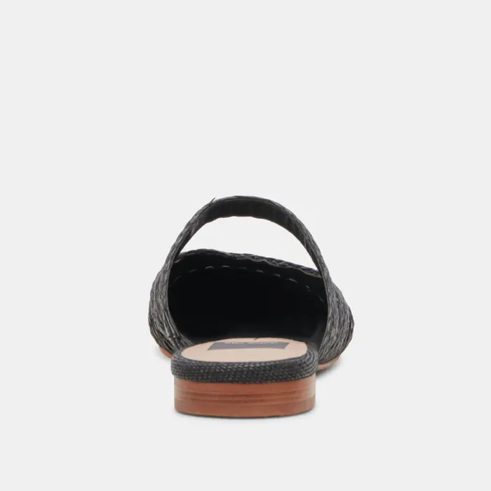 Dolce Vita Kaline Flats Onyx Raffia Women Flats and Loafers