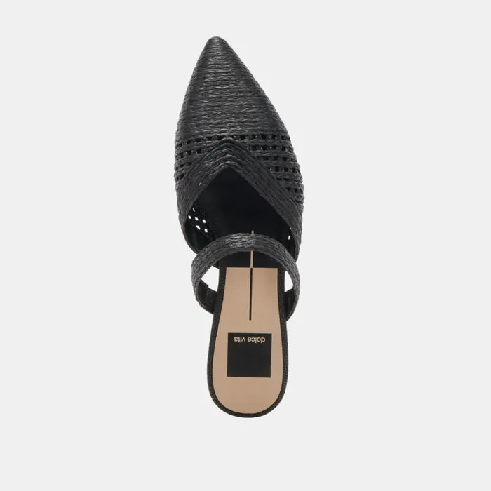 Dolce Vita Kaline Flats Onyx Raffia Women Flats and Loafers