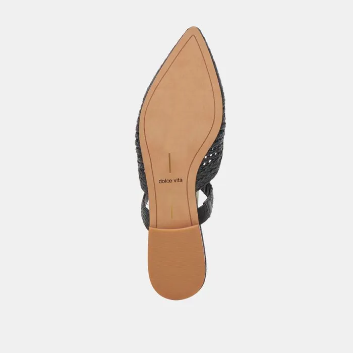 Dolce Vita Kaline Flats Onyx Raffia Women Flats and Loafers