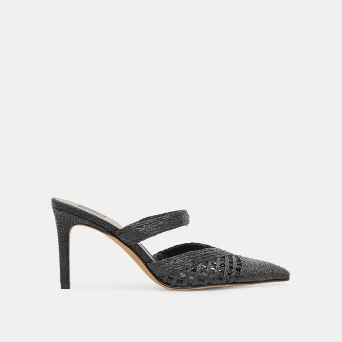 Dolce Vita Kaline Heels Onyx Raffia Women Heels