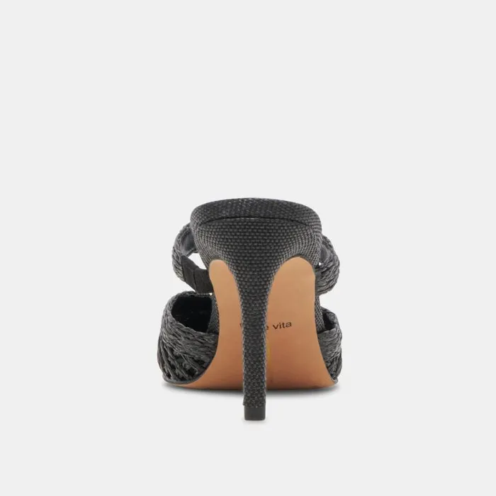 Dolce Vita Kaline Heels Onyx Raffia Women Heels