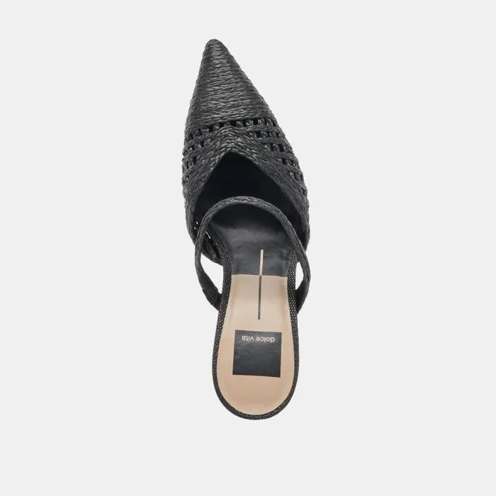 Dolce Vita Kaline Heels Onyx Raffia Women Heels