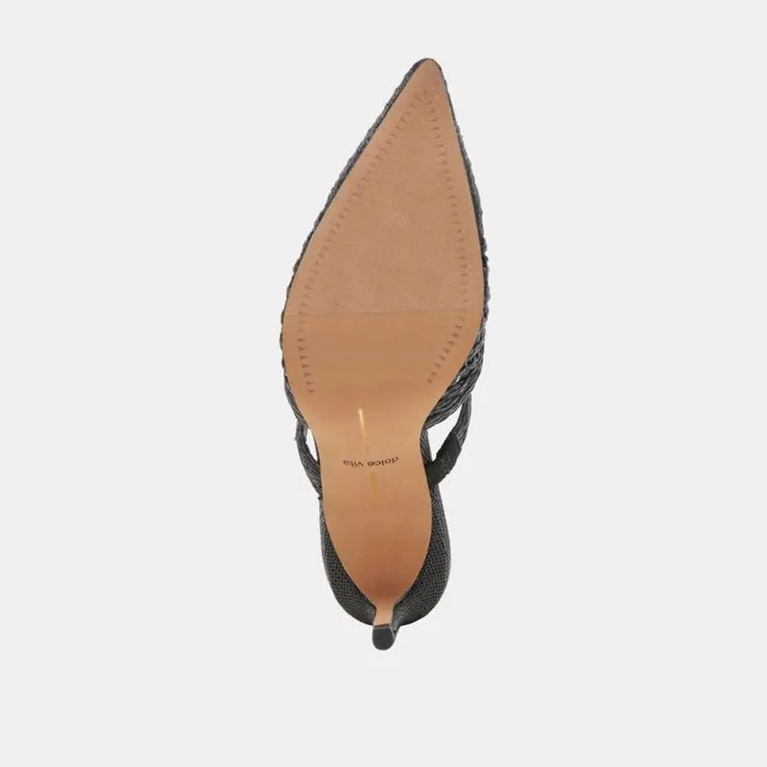 Dolce Vita Kaline Heels Onyx Raffia Women Heels