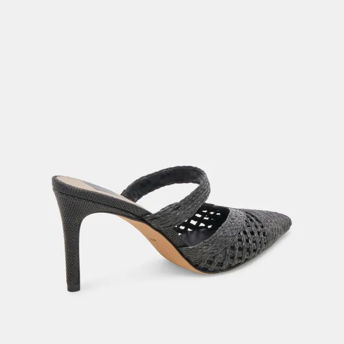 Dolce Vita Kaline Heels Onyx Raffia Women Heels