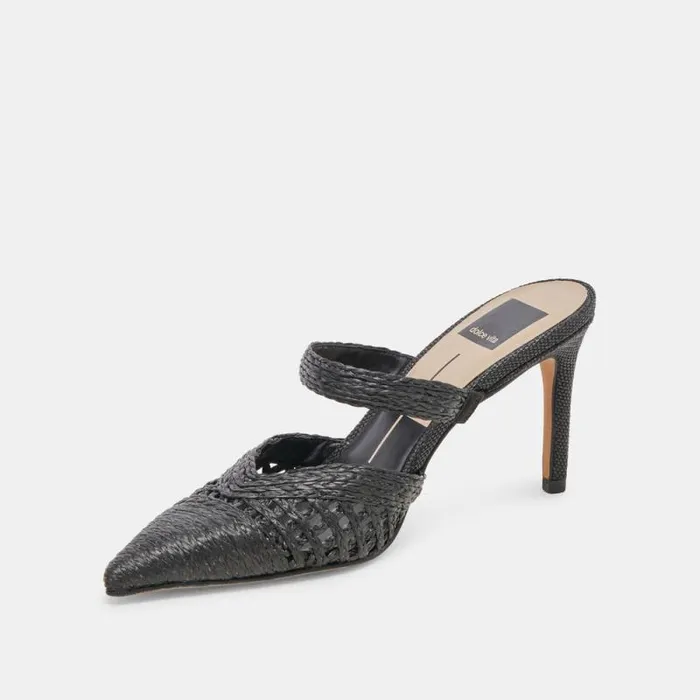 Dolce Vita Kaline Heels Onyx Raffia Women Heels