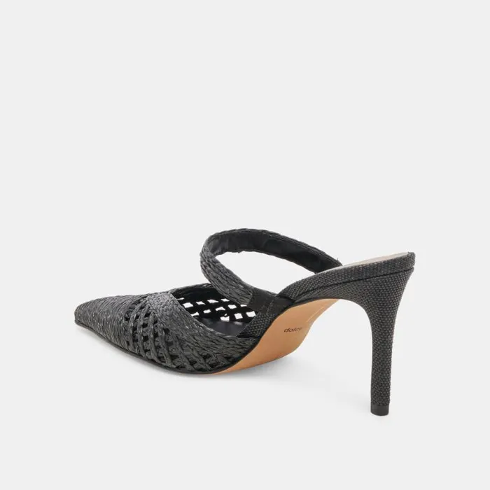 Dolce Vita Kaline Heels Onyx Raffia Women Heels