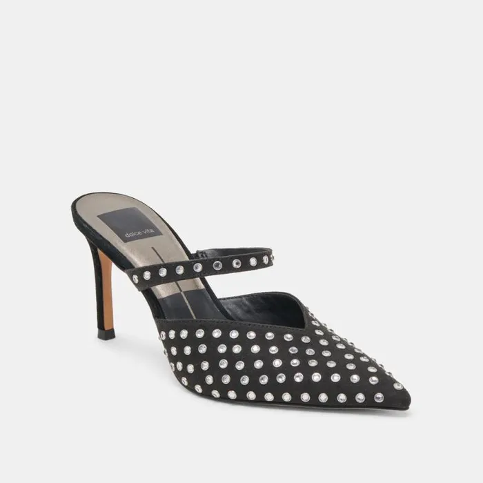 Dolce Vita Kanika Crystal Stud Heels Black Crystal Women Heels