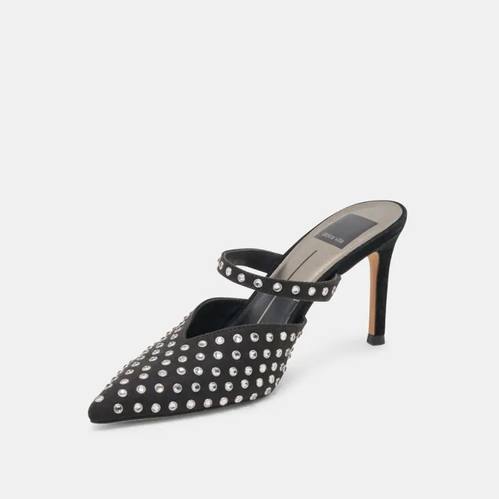 Dolce Vita Kanika Crystal Stud Heels Black Crystal Women Heels