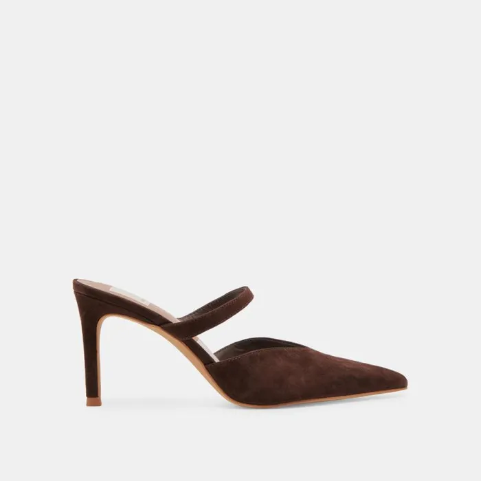 Dolce Vita Kanika Heels Dk Brown Suede Women Heels